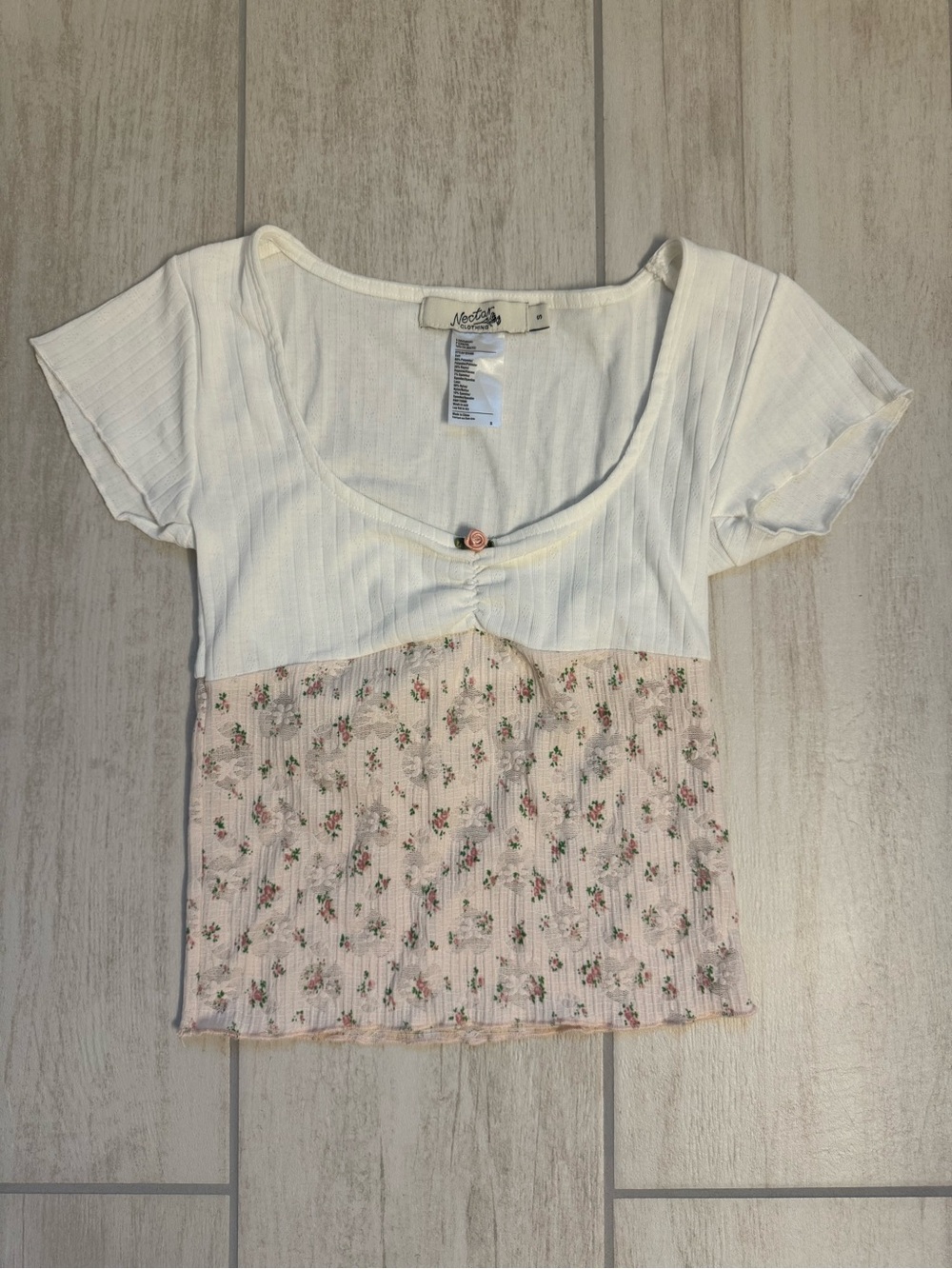Nectar Clothing Ribbed Cream Tank Top